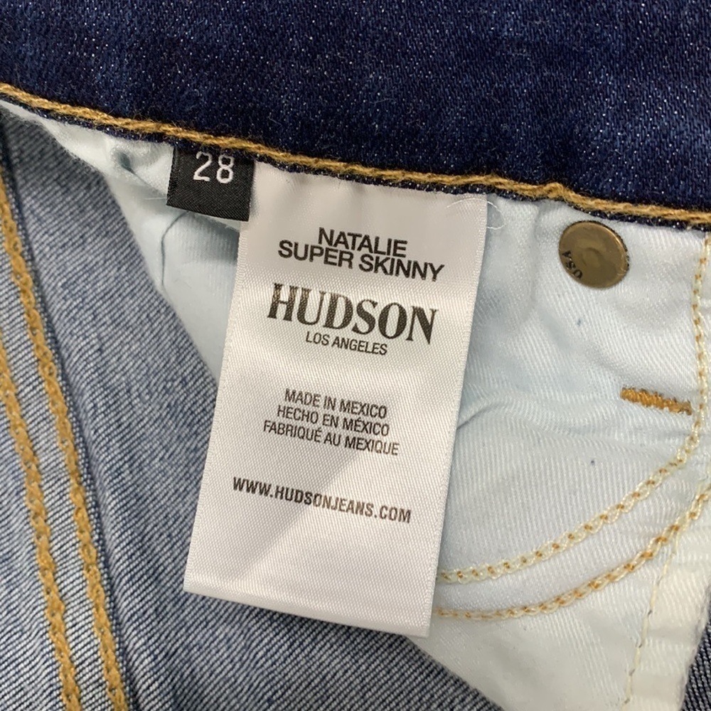 Women Hudson Dark Blue Natalie Super Skinny Jeans Size 28 - Picture 6 of 11